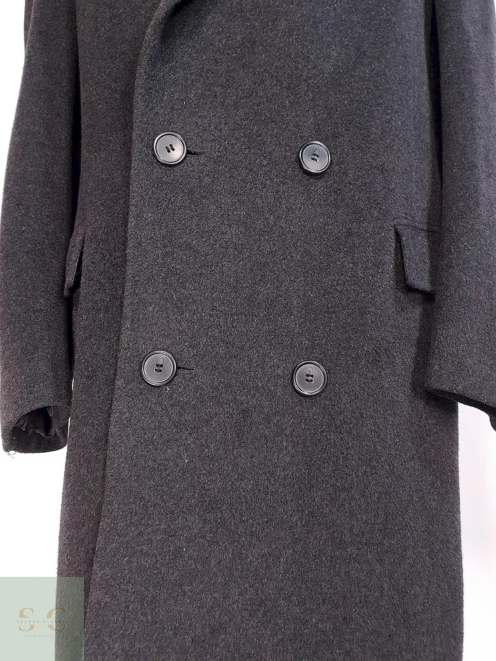 Abrigo Largo Cruzado Plomo Lana Cashmere Talla L 4