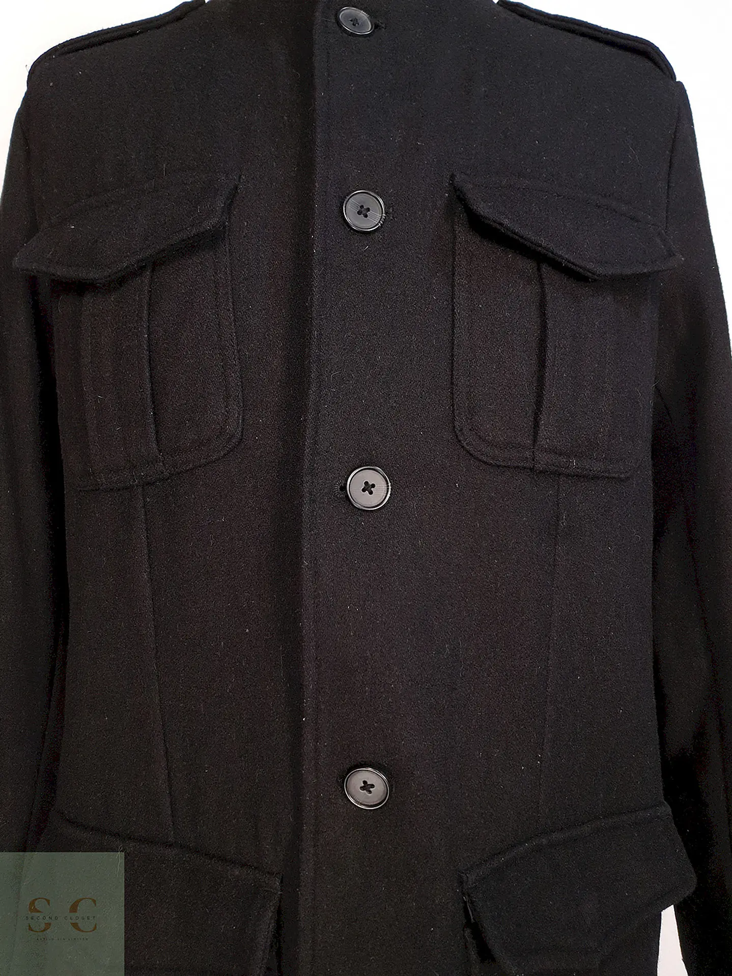 Abrigo Chaqueta Alfani Negro - Lana Talla L 6