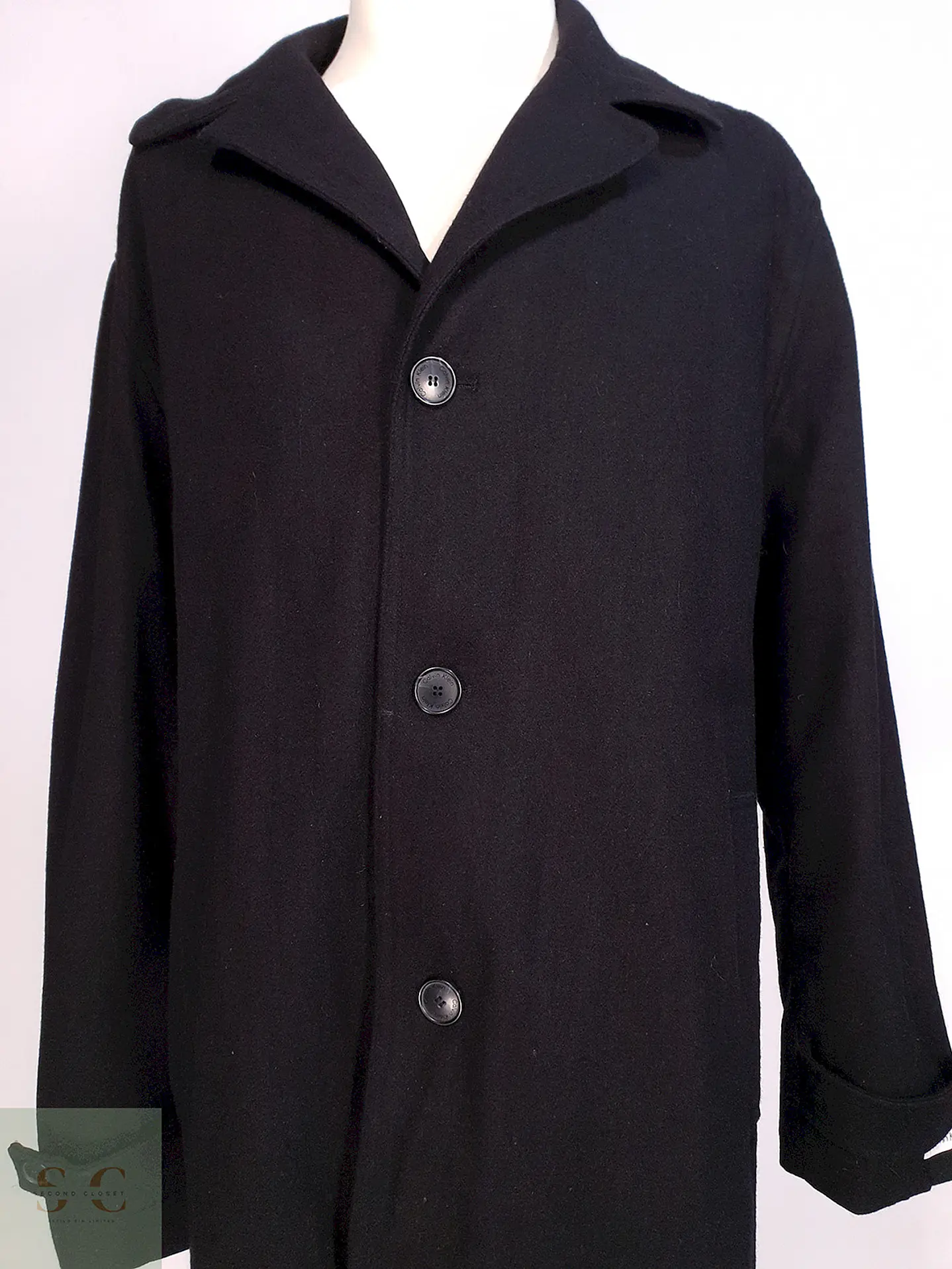 Abrigo Chaquetón Negro Calvin Klein 50% Lana Talla XXL 4