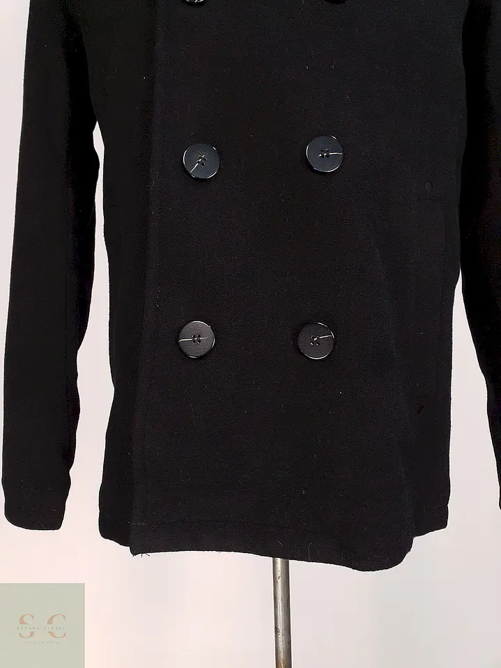 Abrigo Marinero Negro Kenneth Cole - Lana Talla S 4