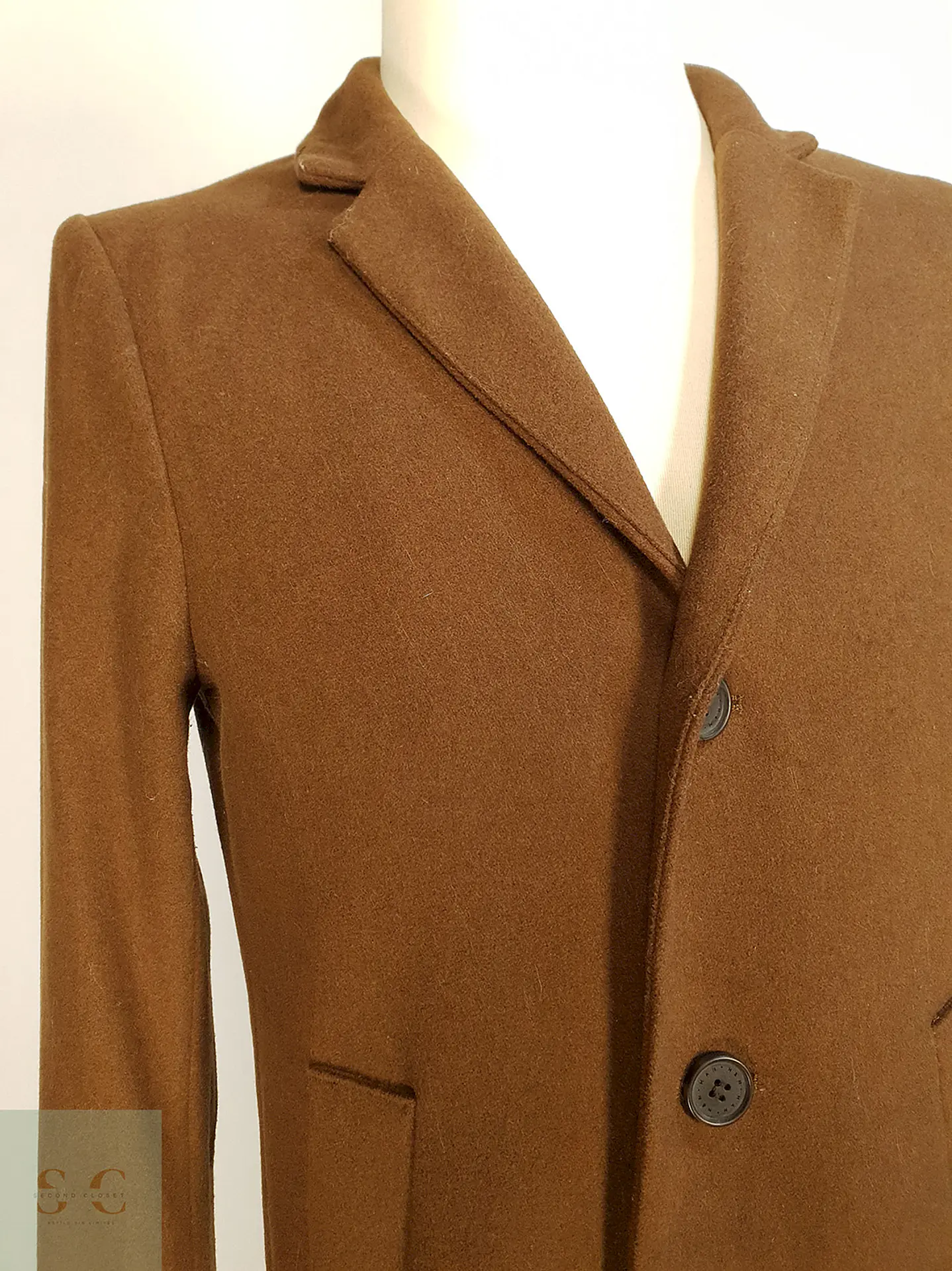 Abrigo Camel H&M Mezcla Lana Talla S 4