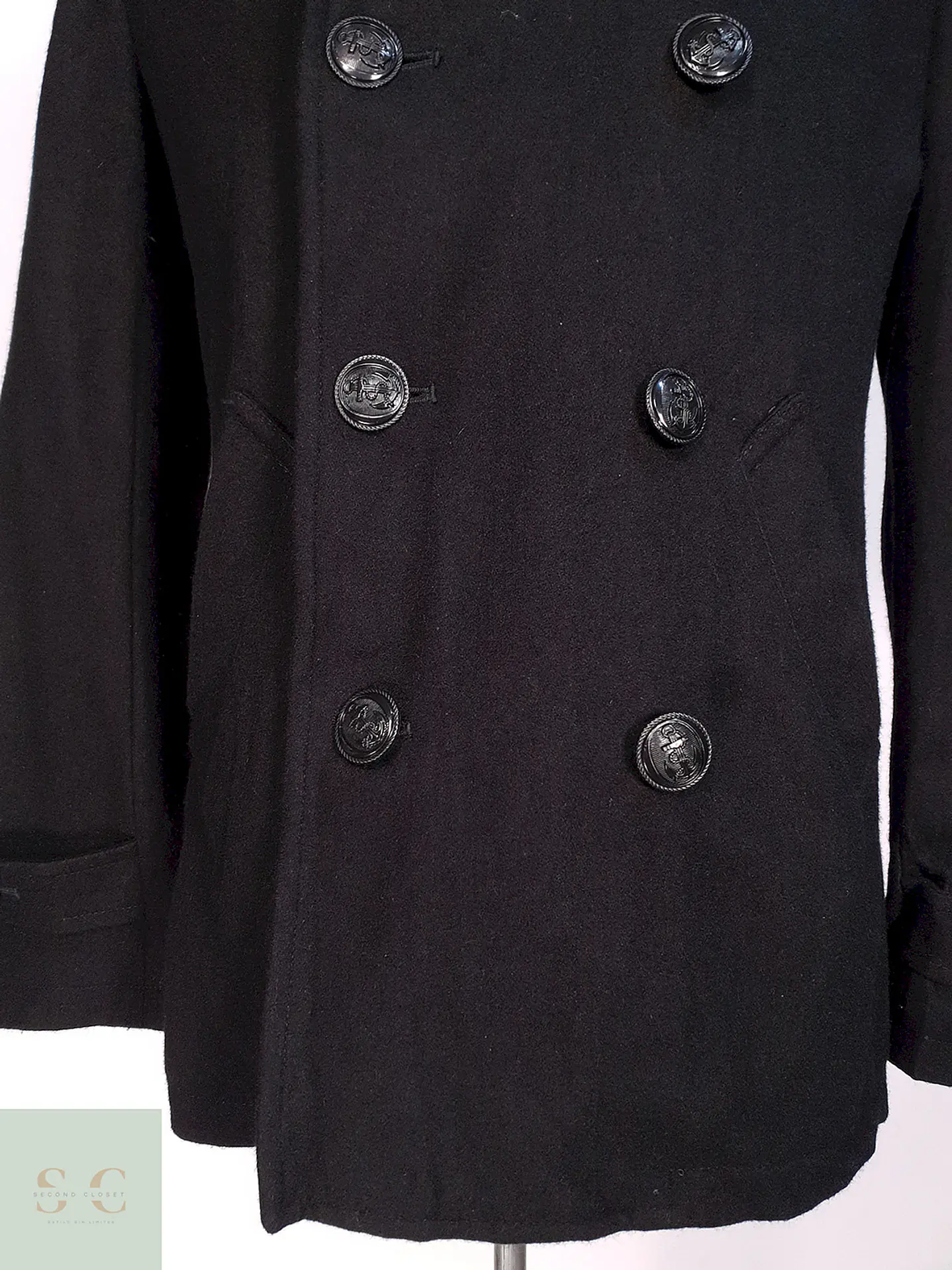 Abrigo Marinero Negro Japonés Suggestion - Lana Talla S 4