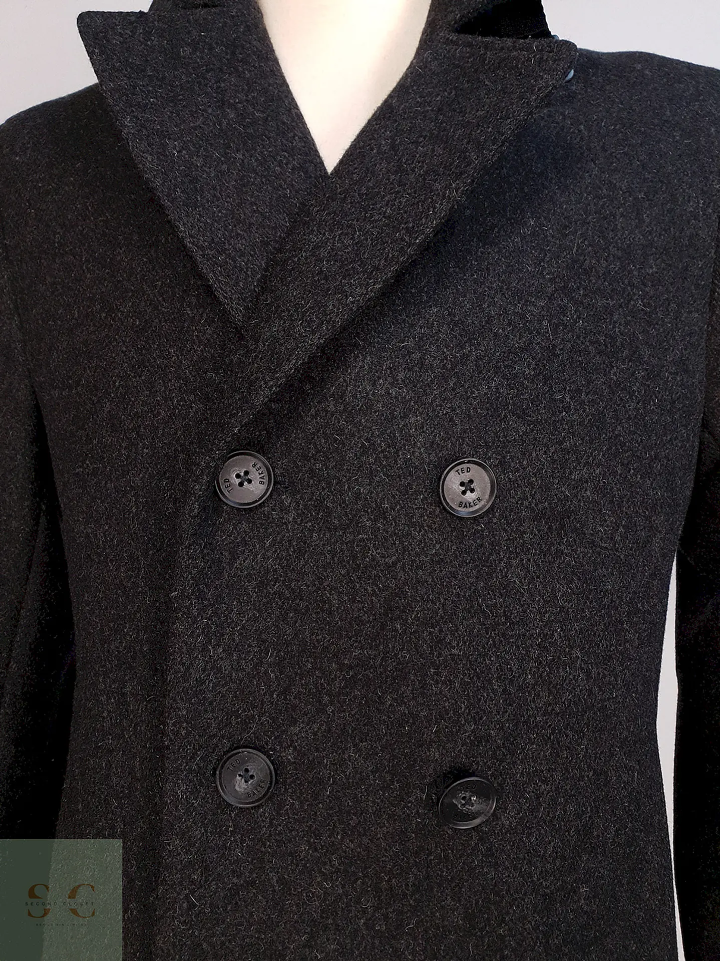 Abrigo Marinero Plomo Ted Baker - Lana Talla SM 4