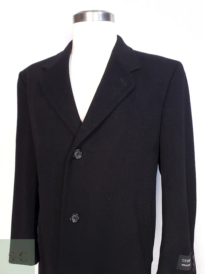 Abrigo Largo Negro Lana George Talla XL 3