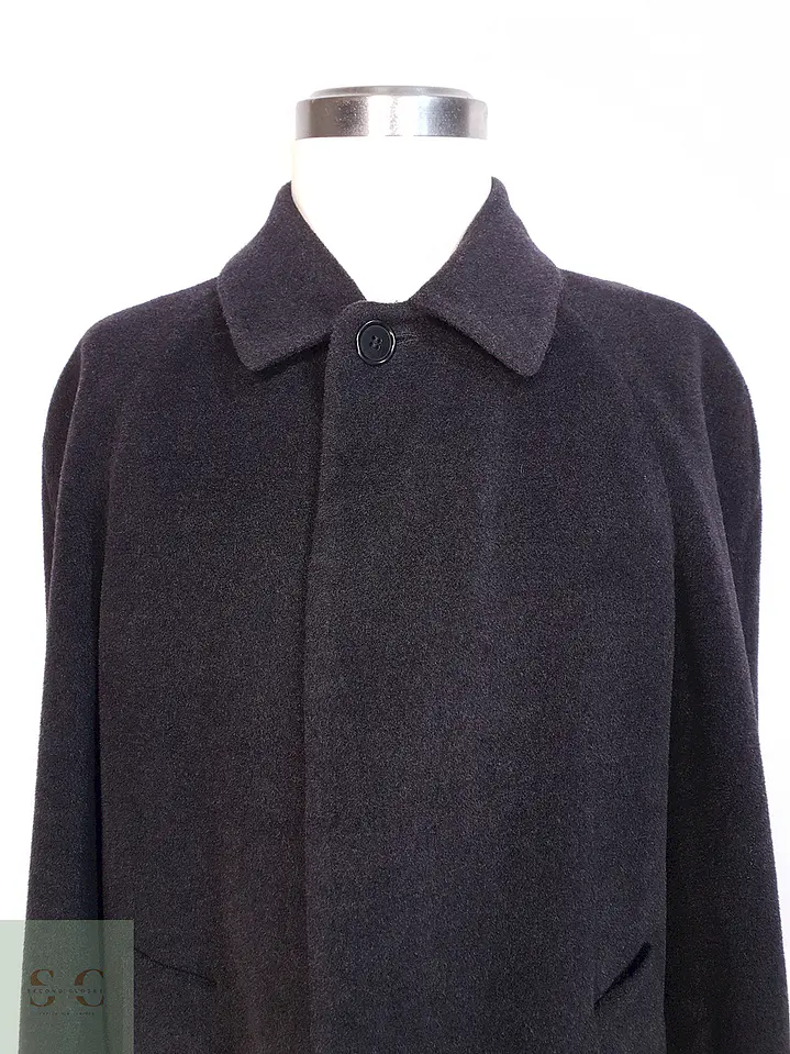 Abrigo Largo Plomo Black Watch Lana Cashmere Talla L 2