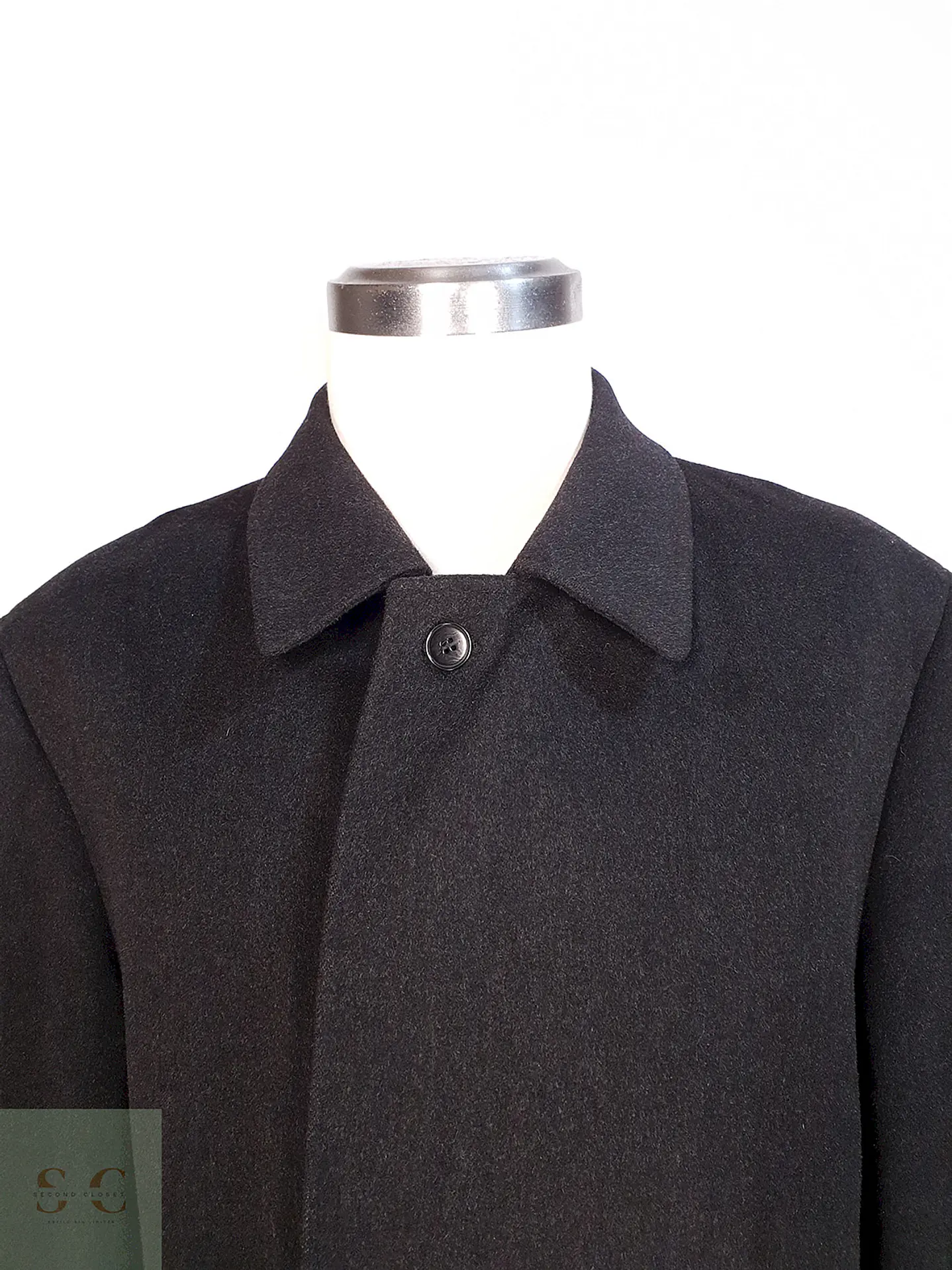 Abrigo Largo Plomo Marengo Italiano 100% Lana Virgen Piacenza Talla XXL 5