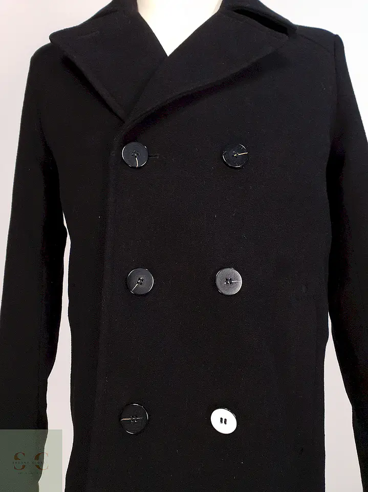 Abrigo Marinero Negro Kenneth Cole - Lana Talla S 5