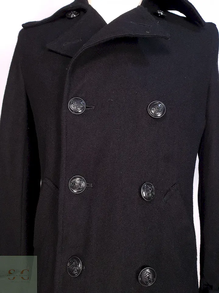 Abrigo Marinero Negro Japonés Suggestion - Lana Talla S 5