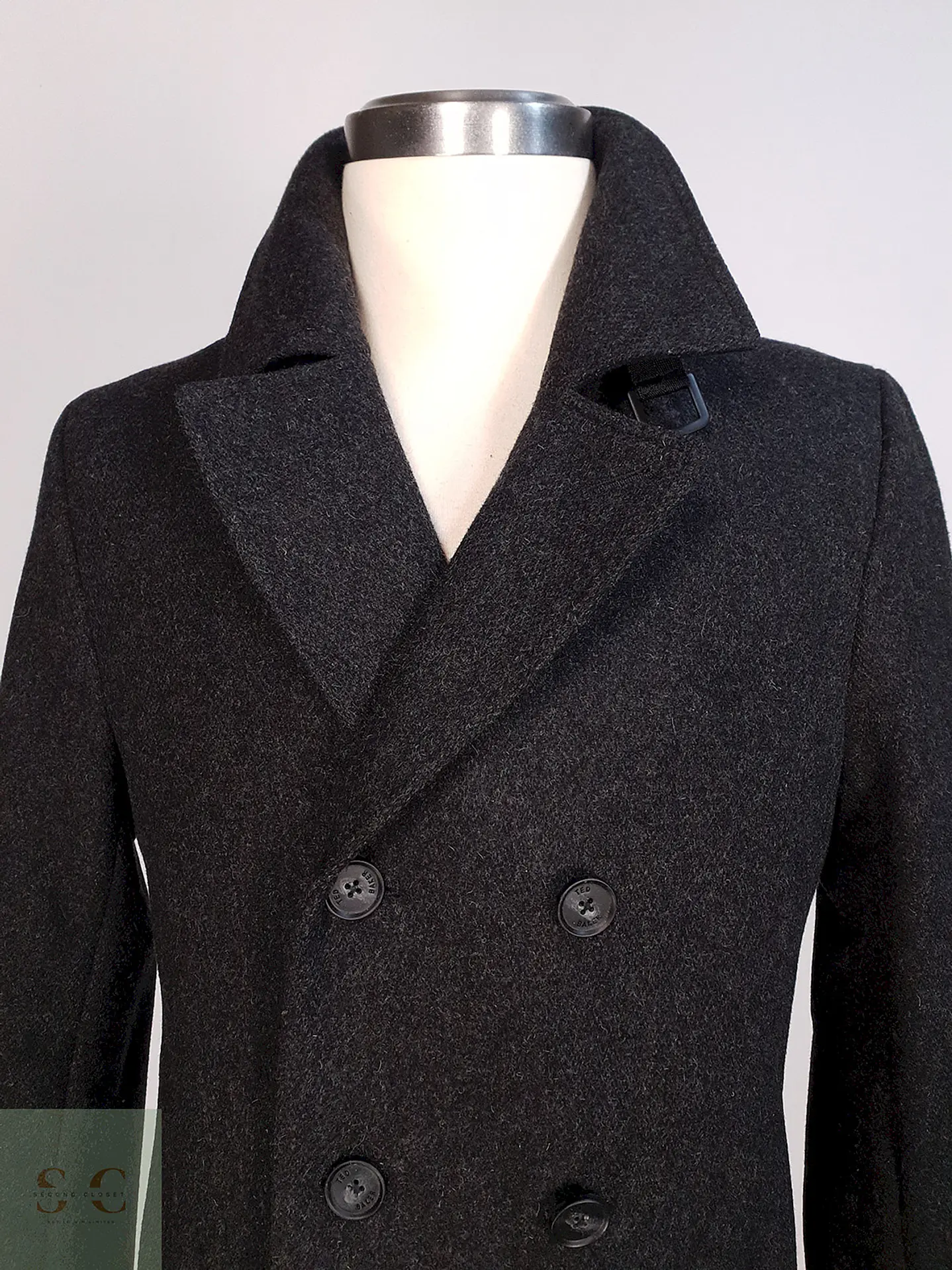 Abrigo Marinero Plomo Ted Baker - Lana Talla SM 5