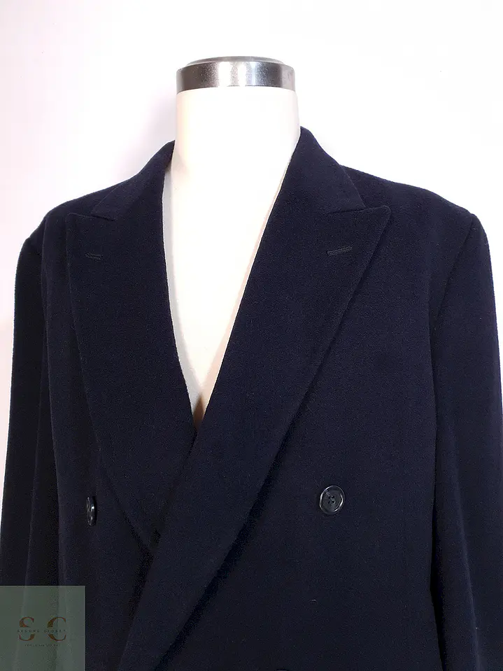 Abrigo Cruzado Largo Azul James Whitehead Lana Cashmere Talla XL 6