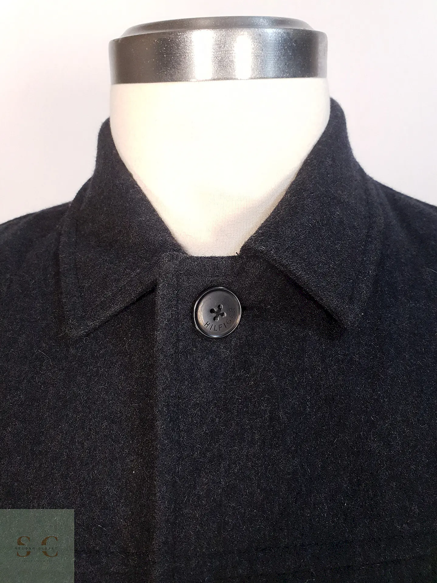 Abrigo Tommy Hilfiger Plomo - Lana Talla SM 6