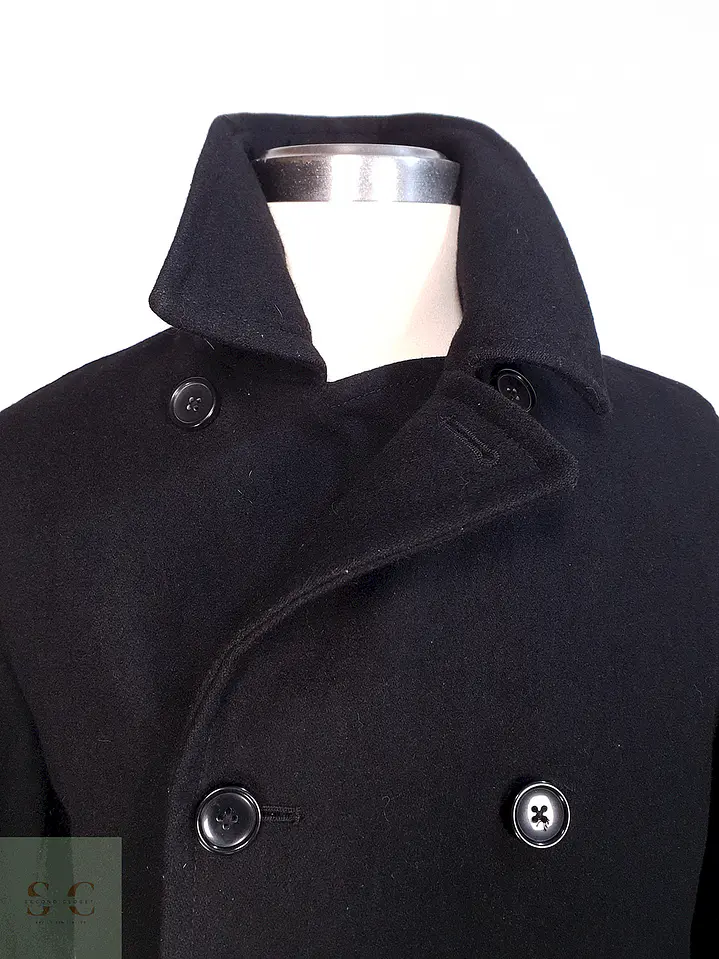Abrigo Marinero Negro Merona Lana Talla M 3