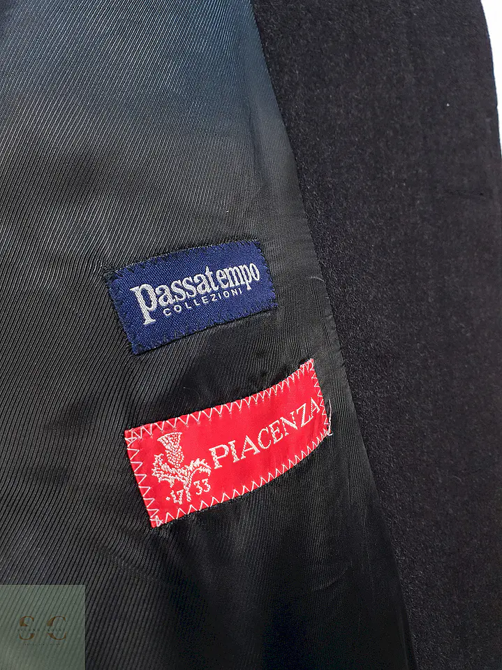Abrigo Largo Plomo Marengo Italiano 100% Lana Virgen Piacenza Talla XXL 11