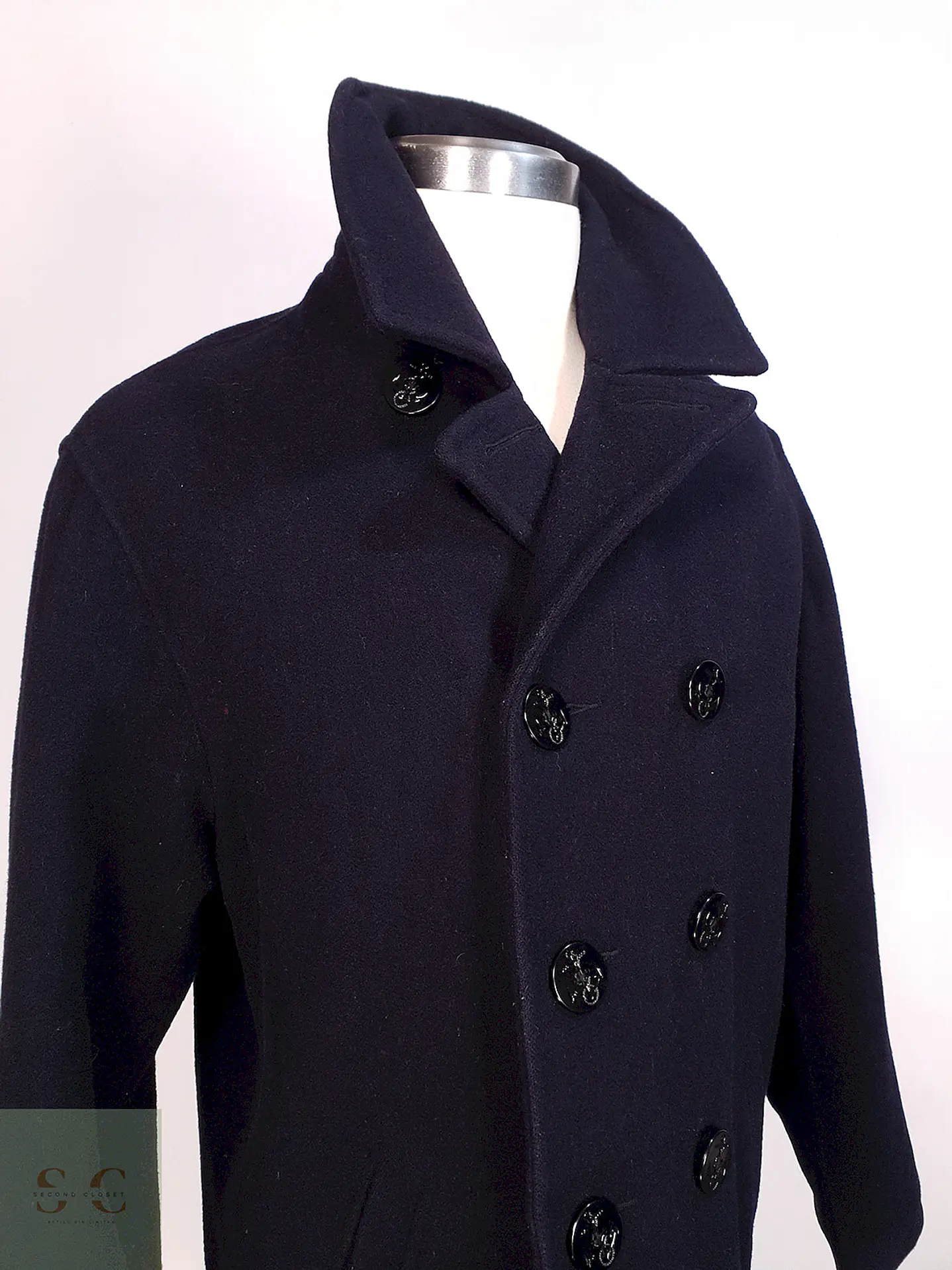 Abrigo Marinero Azul Gap - Lana Talla L 6