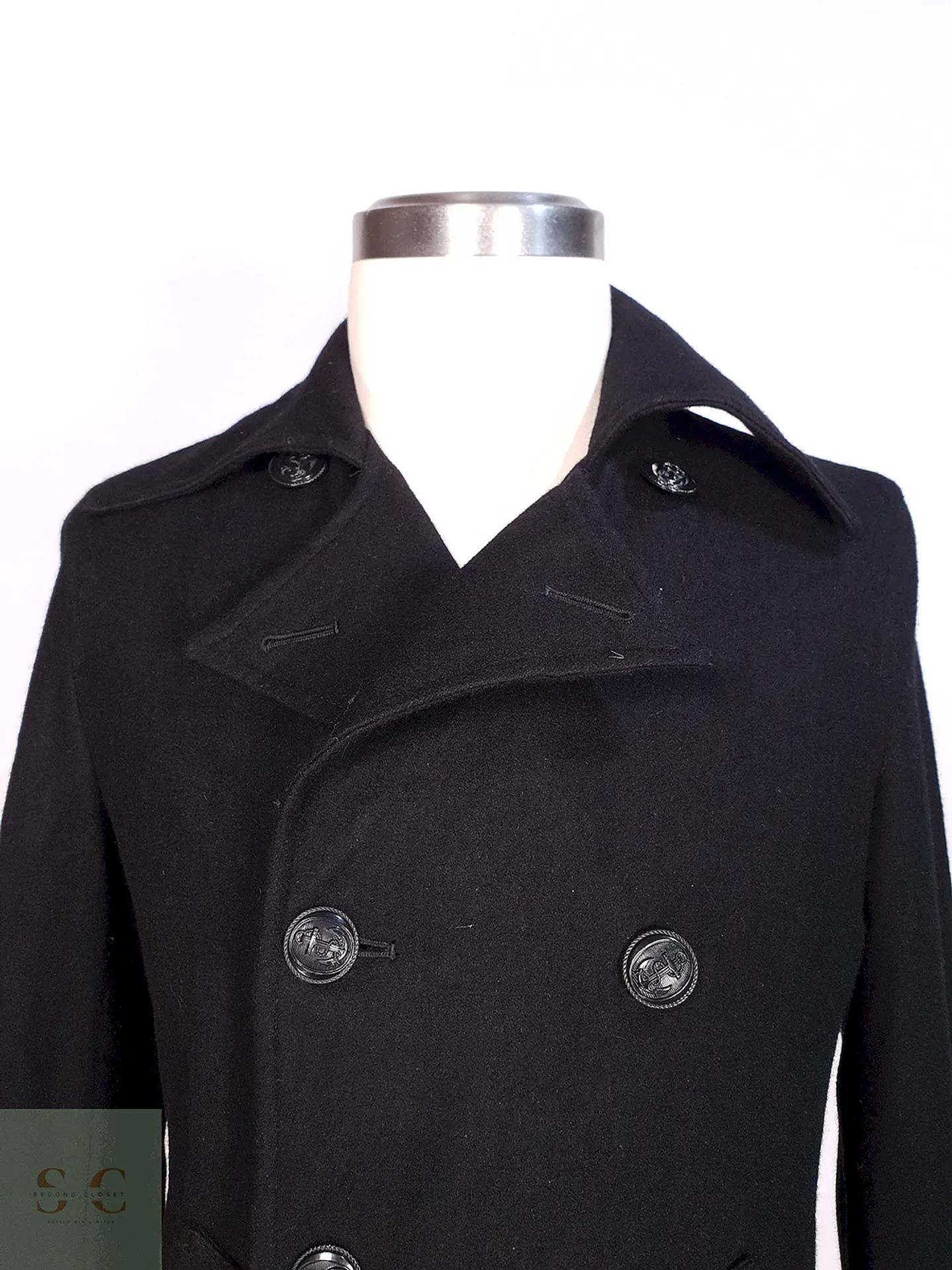 Abrigo Marinero Negro Japonés Suggestion - Lana Talla S 6