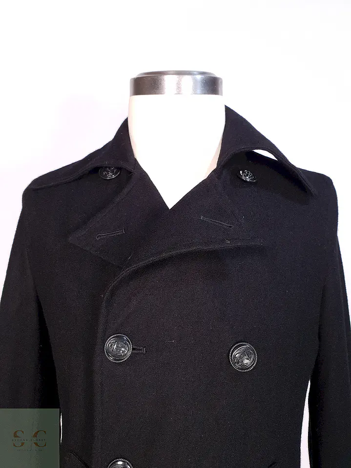 Abrigo Marinero Negro Japonés Suggestion - Lana Talla S 6