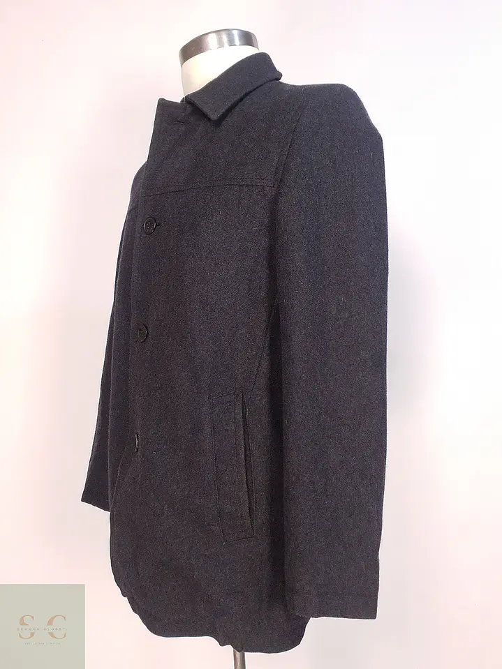 Abrigo Tommy Hilfiger Plomo - Lana Talla SM 7