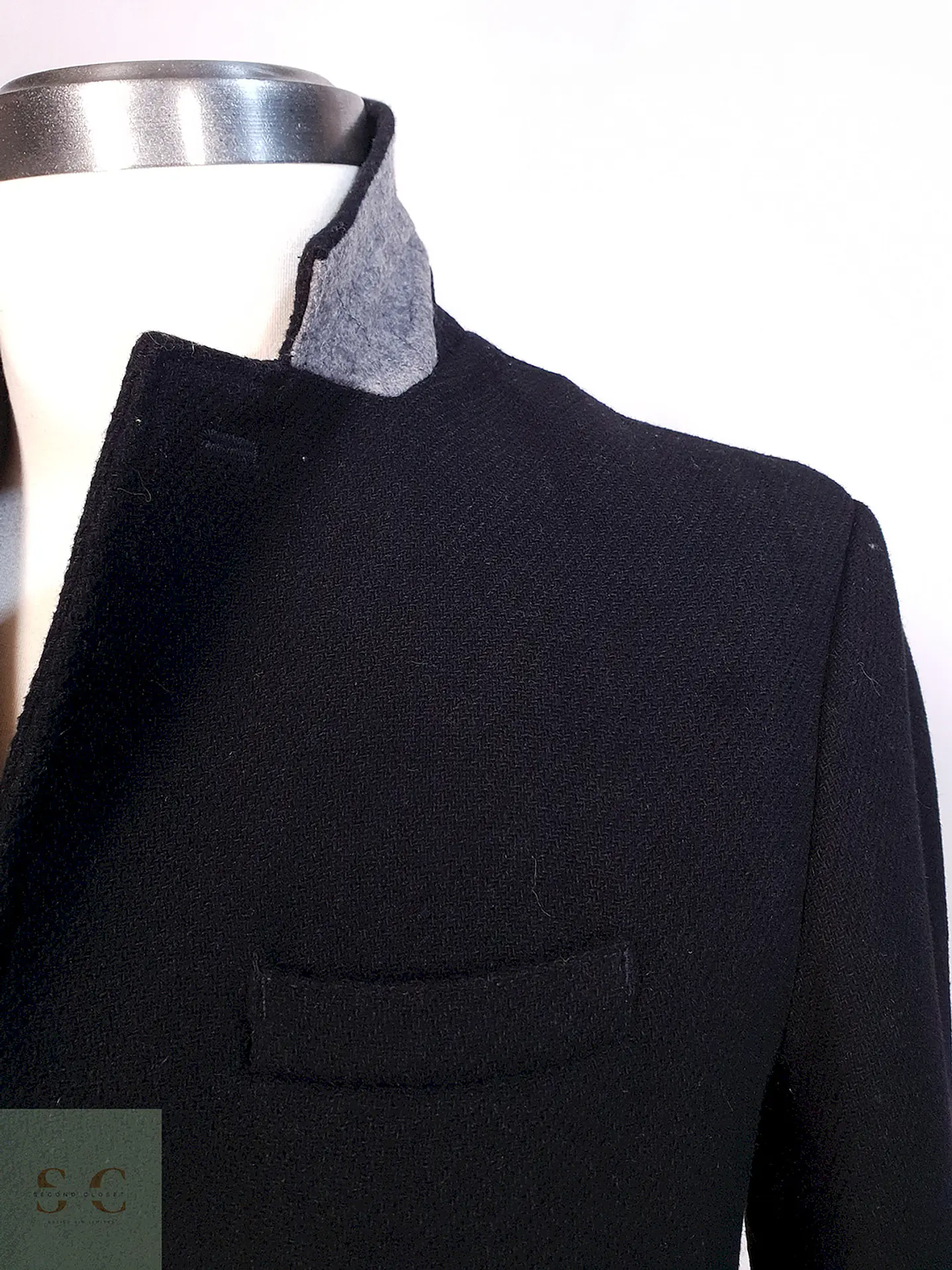 Abrigo Negro GAP Lana Italiano Lanificio Nello Gori - Talla S 5