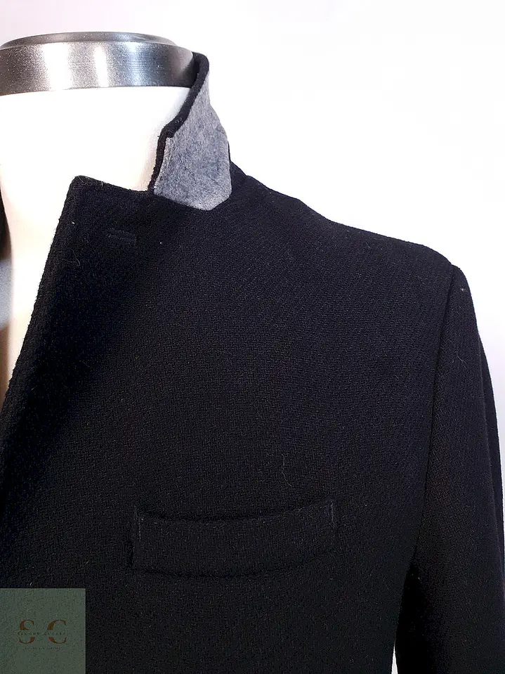 Abrigo Negro GAP Lana Italiano Lanificio Nello Gori - Talla S 5