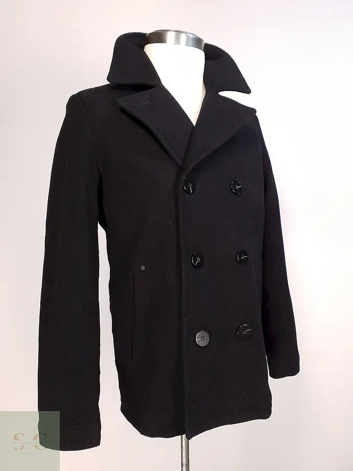 Abrigo Marinero Negro Kenneth Cole - Lana Talla S 7
