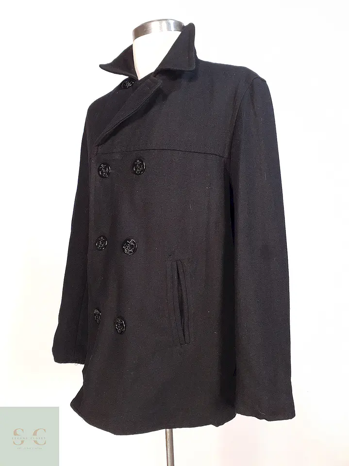 Abrigo Marinero Negro Chaps Lana Talla LXL 3