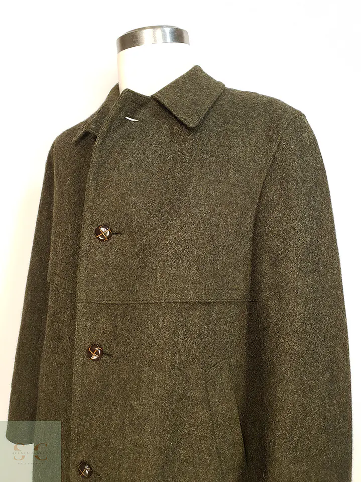 Abrigo Largo Loden Verde Baur Tirol 100% Lana Virgen Talla L 3