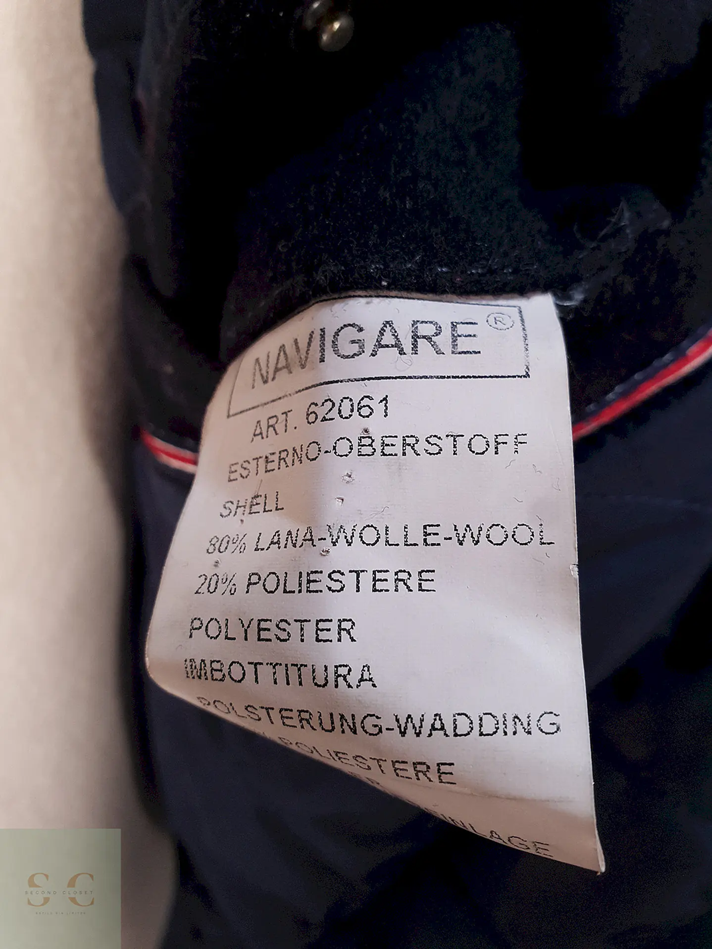 Abrigo Chaquetón Azul Navigare Lana Talla LXL 13