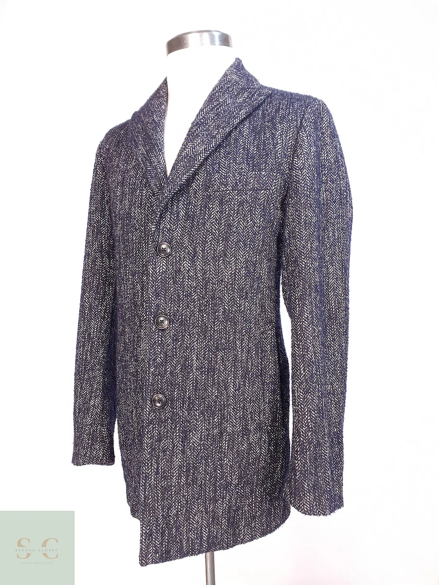 Abrigo Italiano Conbipel Azul Lana Talla M 2