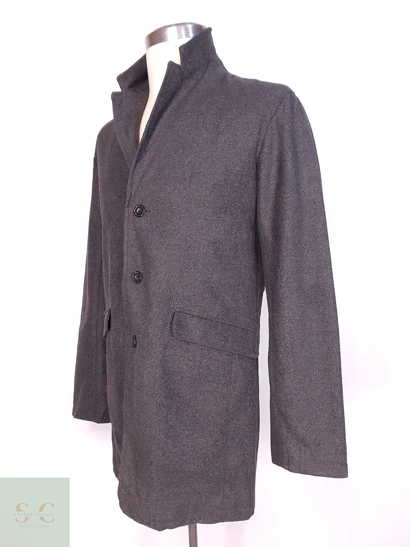 Abrigo Plomo Beno Exclusive Label Lana Talla M 7