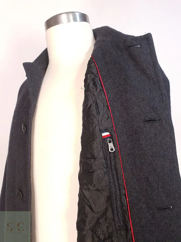 Abrigo Tommy Hilfiger Plomo - Lana Talla SM 8