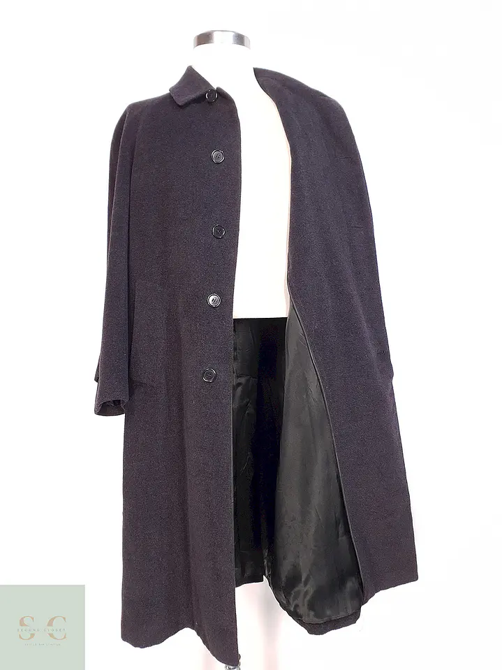 Abrigo Largo Plomo Black Watch Lana Cashmere Talla L 4