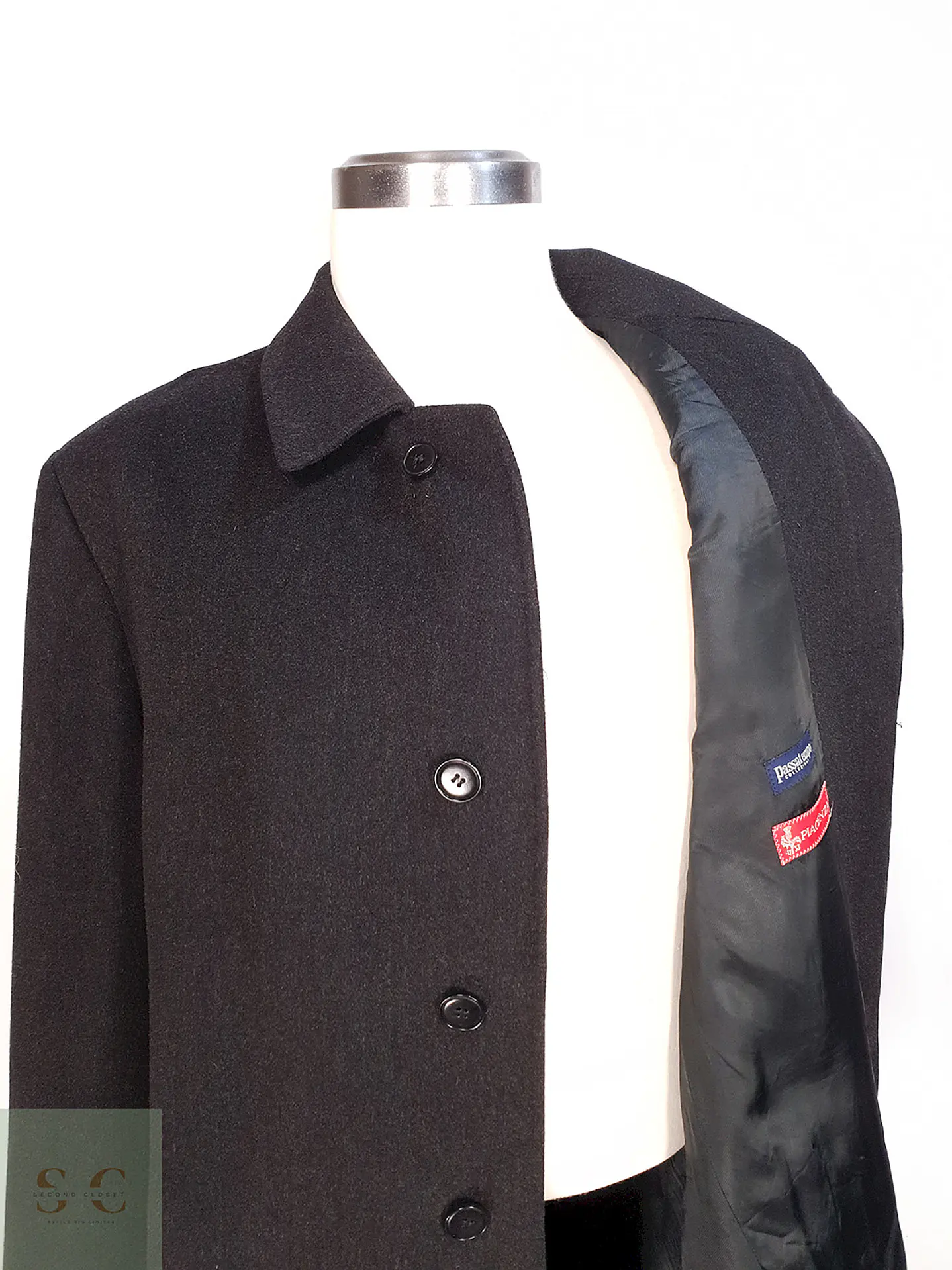 Abrigo Largo Plomo Marengo Italiano 100% Lana Virgen Piacenza Talla XXL 2