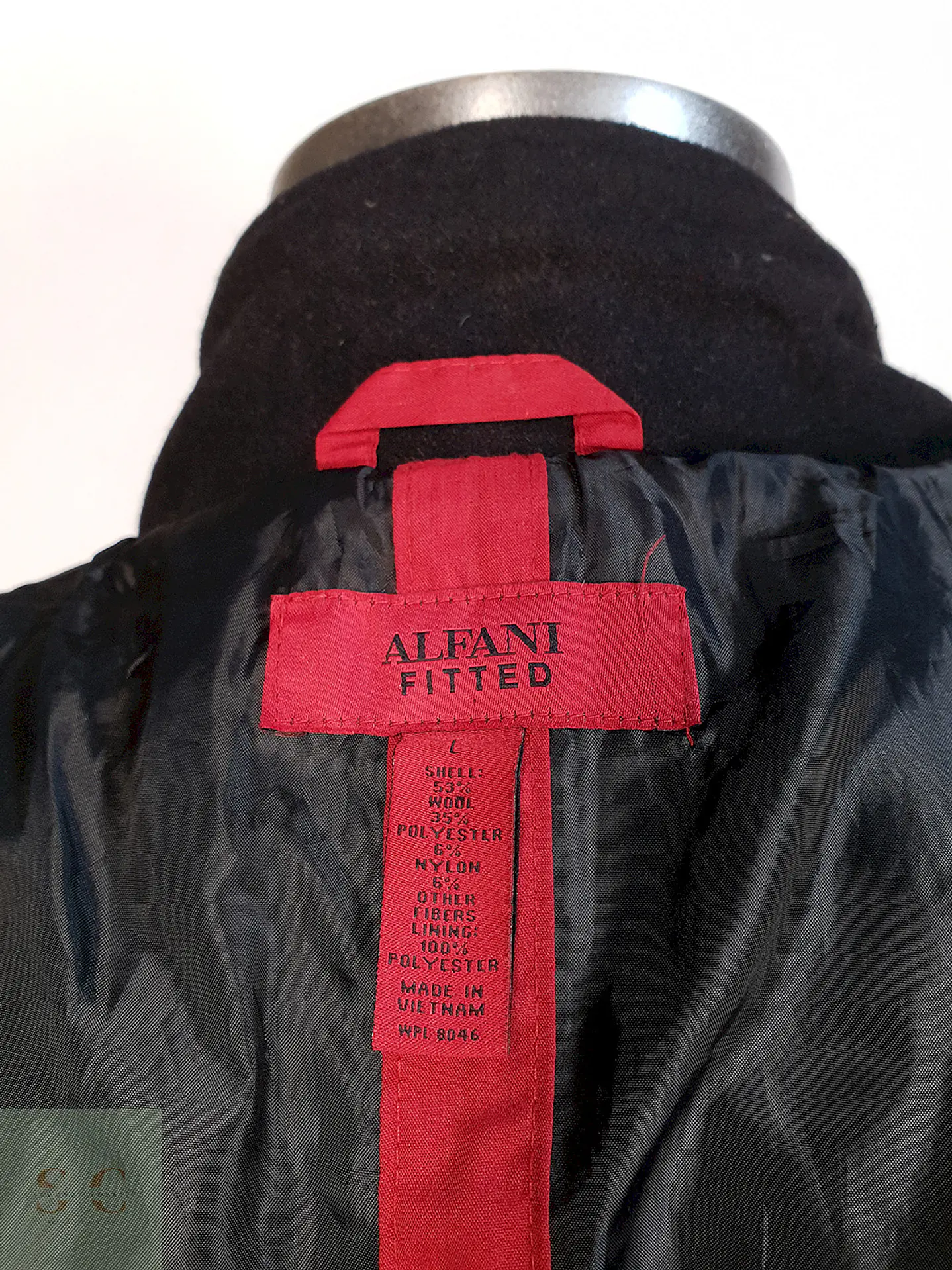 Abrigo Chaqueta Alfani Negro - Lana Talla L 8
