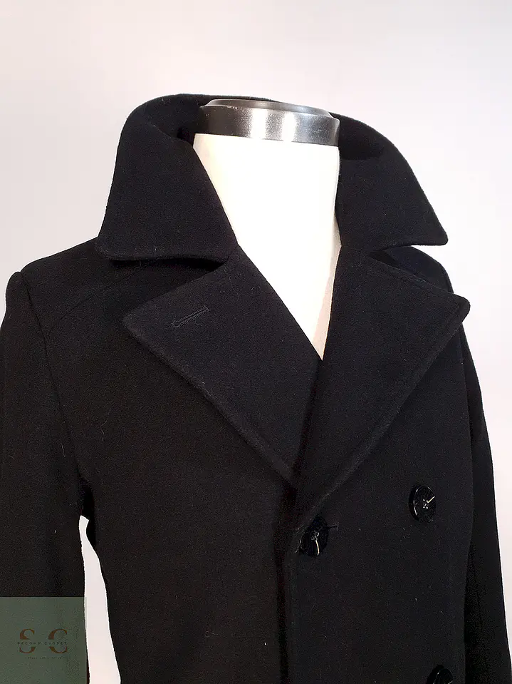 Abrigo Marinero Negro Kenneth Cole - Lana Talla S 8