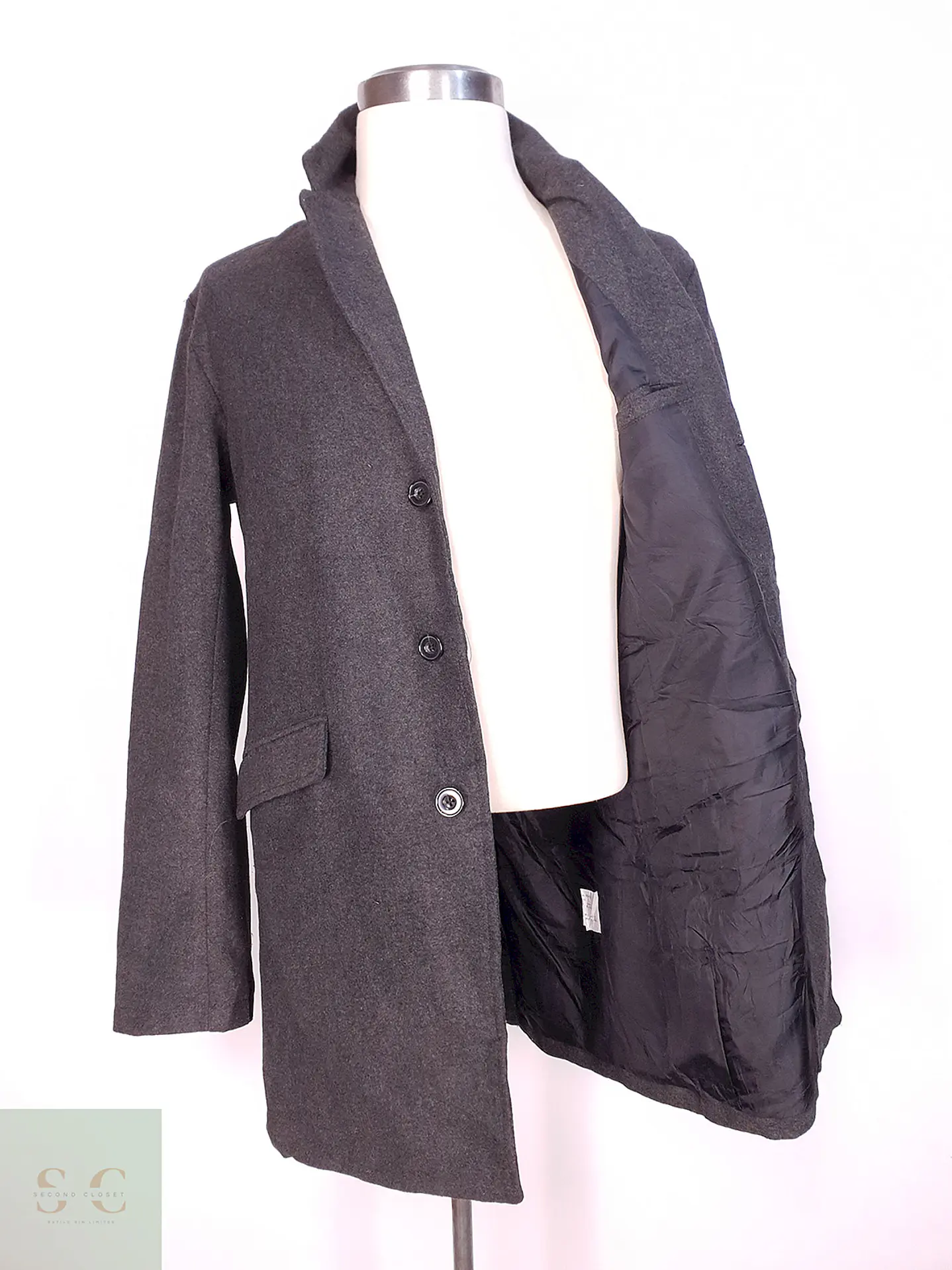 Abrigo Plomo Beno Exclusive Label Lana Talla M 8