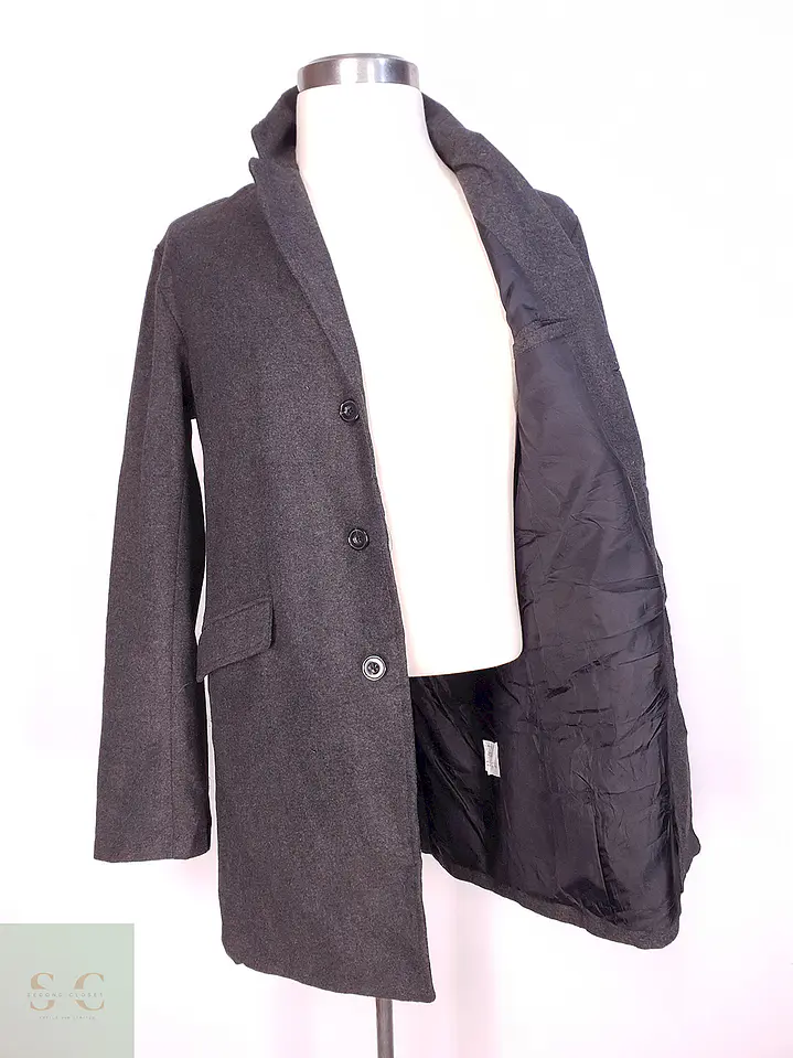 Abrigo Plomo Beno Exclusive Label Lana Talla M 8