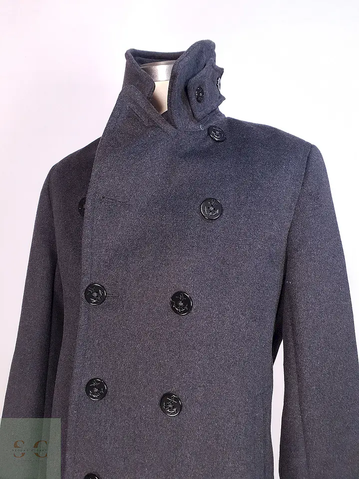 Abrigo Marinero Plomo Lands' End Lana gruesa Talla SM 8