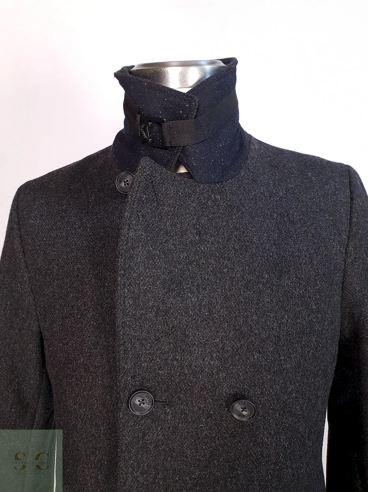 Abrigo Marinero Plomo Ted Baker - Lana Talla SM 8