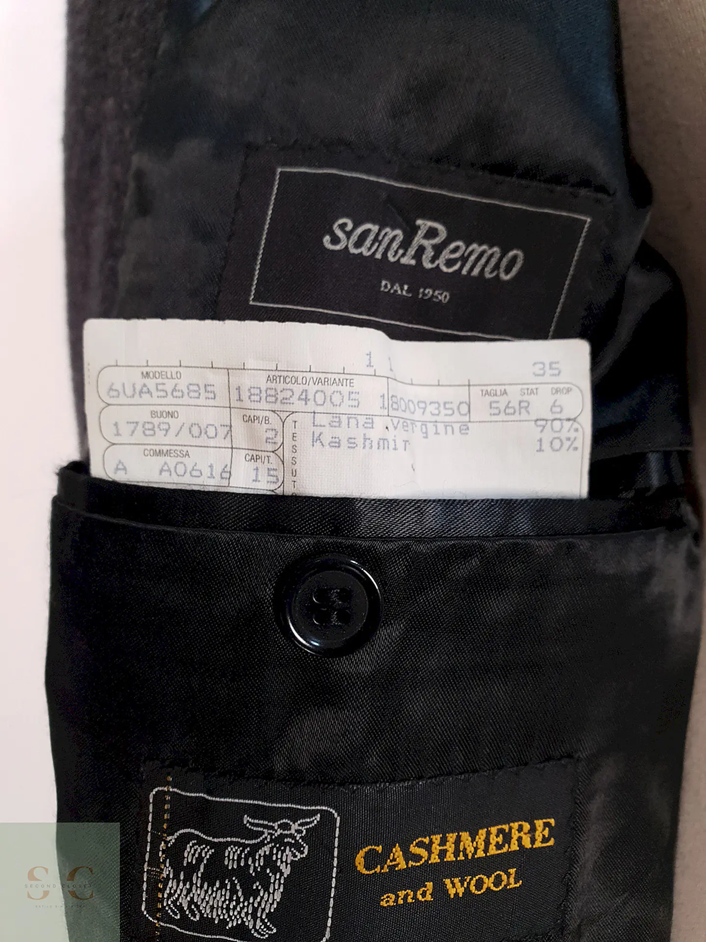 Abrigo Largo Plomo San Remo Lana Virgen Cashmere Talla 2XL 11