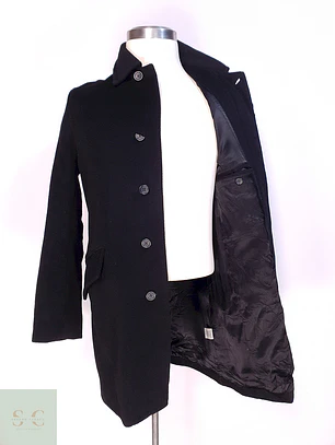 Abrigo Banana Republic Grafito 100% Lana Talla SM