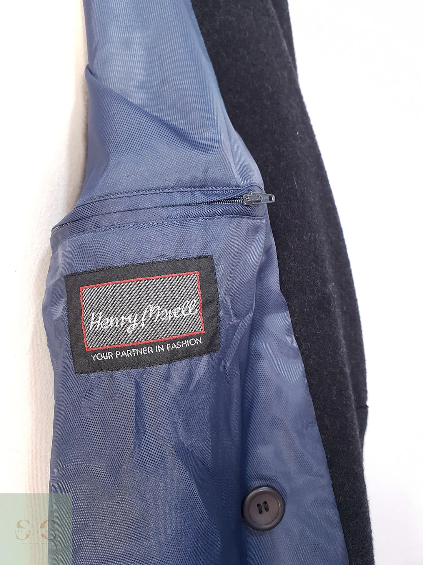 Abrigo Largo Cruzado Plomo Henry Morel Lana Talla XL 12