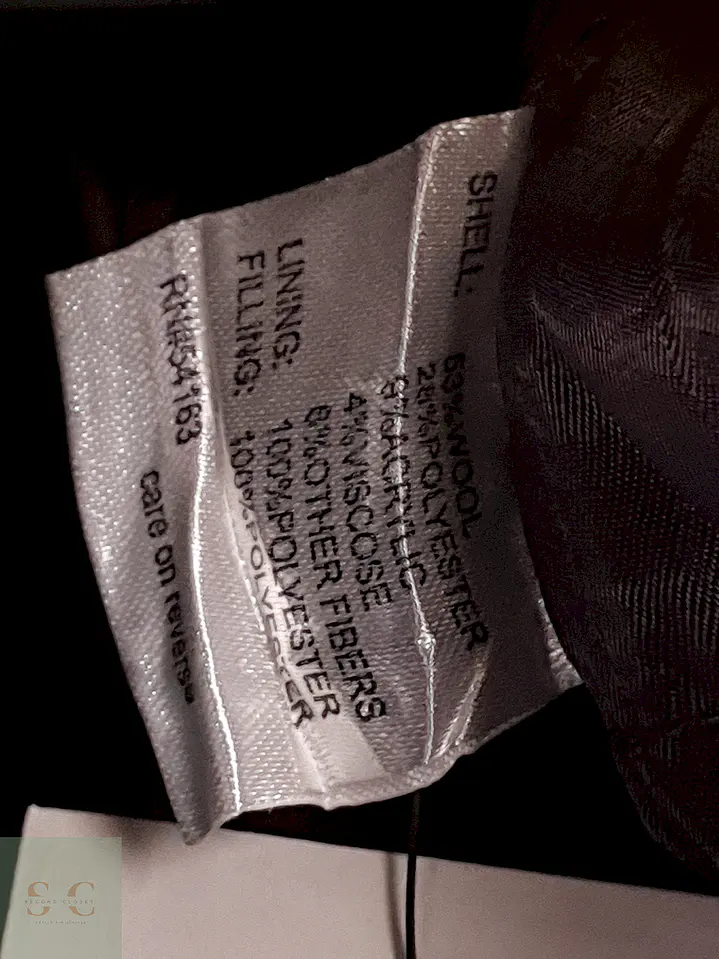 Abrigo Chaquetón Negro Calvin Klein 50% Lana Talla XXL 9