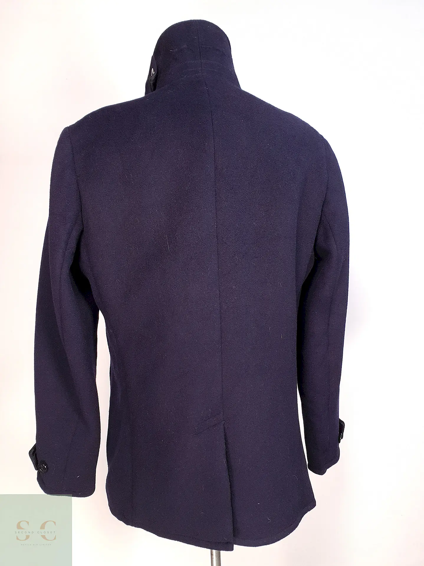 Abrigo Marinero Azul Lands' End Lana Talla SM 9