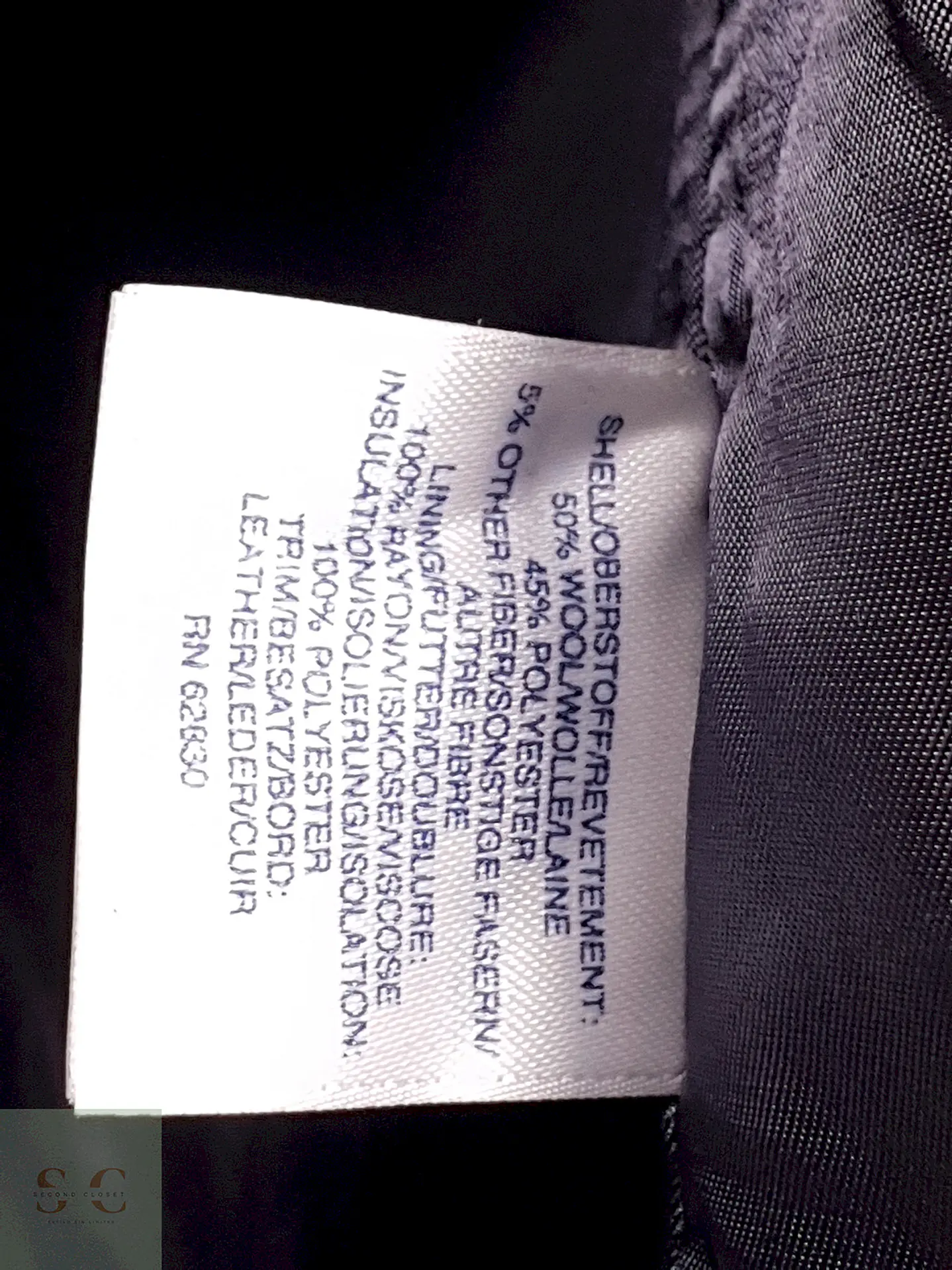 Abrigo Marinero Plomo Lands' End Lana gruesa Talla SM 14