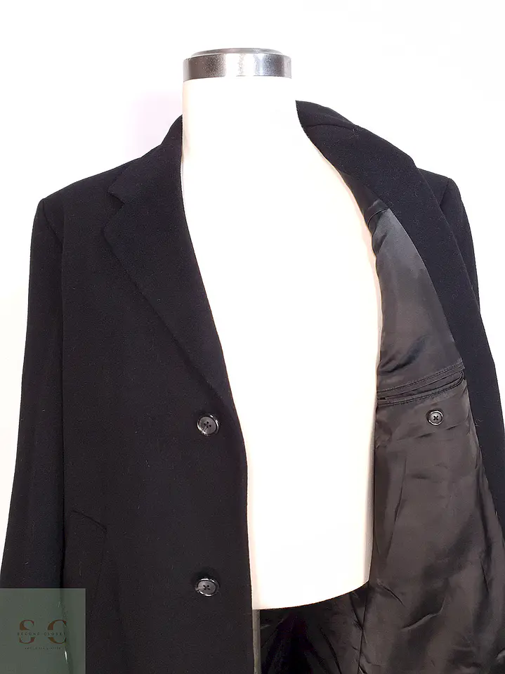 Abrigo Largo Negro Lana George Talla XL 10