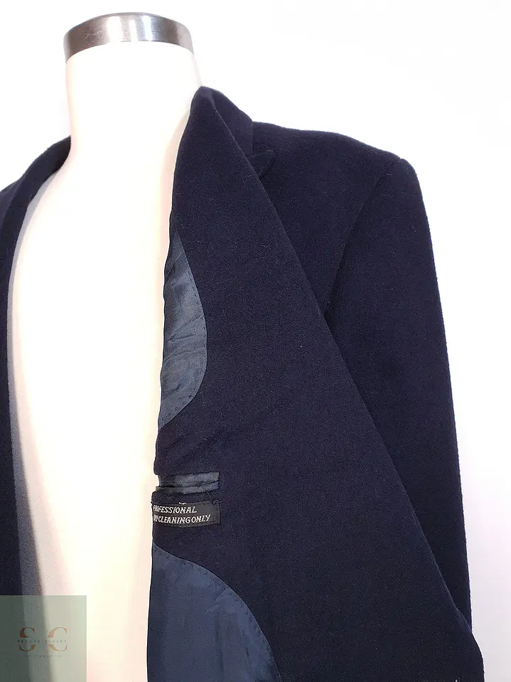 Abrigo Cruzado Largo Azul James Whitehead Lana Cashmere Talla XL 10