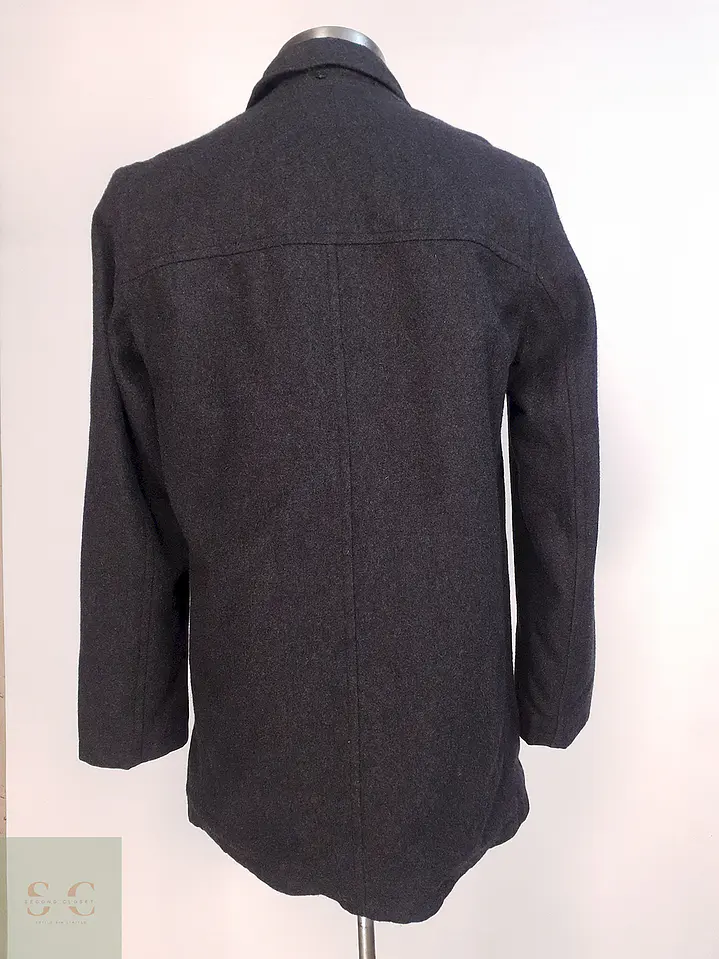 Abrigo Tommy Hilfiger Plomo - Lana Talla SM 10