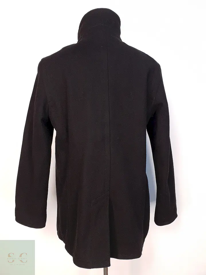 Abrigo Marinero Negro Old Navy Lana Virgen Talla L 9