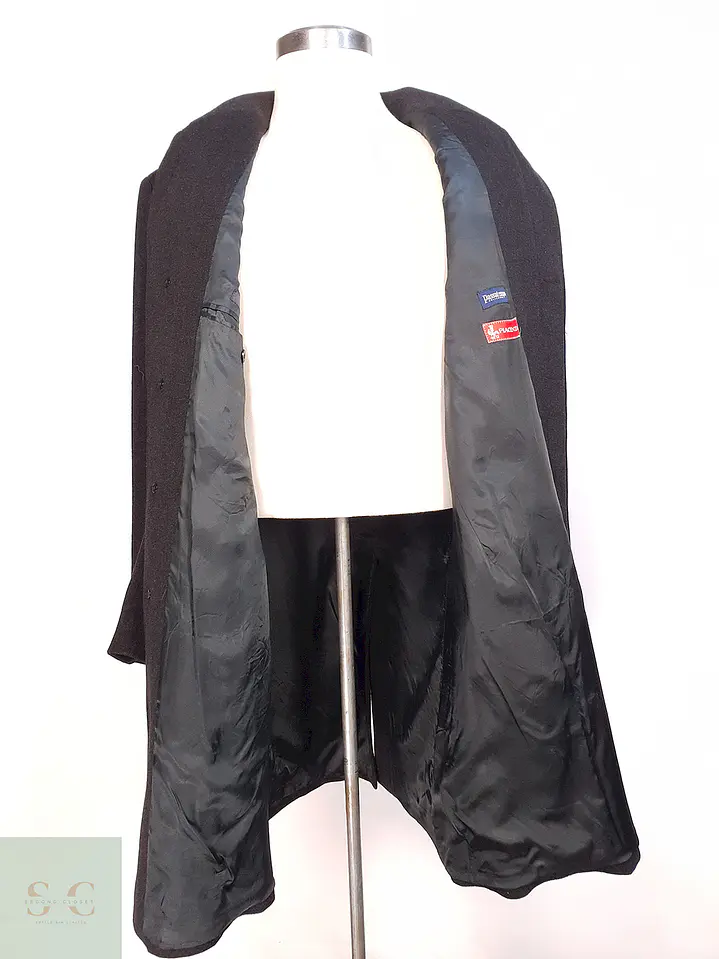 Abrigo Largo Plomo Marengo Italiano 100% Lana Virgen Piacenza Talla XXL 8