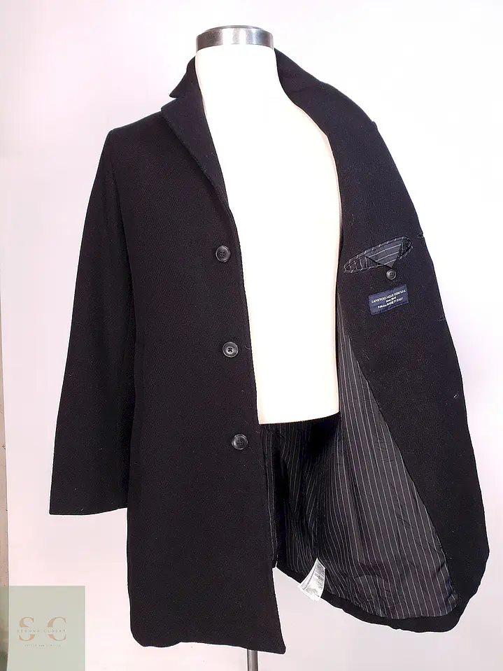 Abrigo Negro GAP Lana Italiano Lanificio Nello Gori - Talla S 8